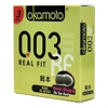 Bao Cao Su Okamoto 0.03 Real Fit Mỏng Với Khả Năng Co Rút Giúp Ôm Sát Hộp 3 cái