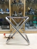 Ghế gấp Inox ĐK vải Nâu (Không tựa lưng)