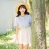 Áo thun nữ dài tay dáng cộc thiết kế đơn giản