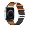 Apple Watch Hermès Series 4 44mm GPS + Cellular Stainless Steel Case with Indigo Craie Orange Swift Leather Single Tour