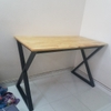 Bàn chân sắt chữ X mặt gỗ tự nhiên ( 60cm x 1m2 ) ; BS32