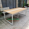 Bàn họp chân sắt mặt gỗ 2 màu 2m x 1m : KG - BH200-1