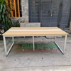 Bàn họp chân sắt mặt gỗ 2 màu 2m x 1m : KG - BH200-1