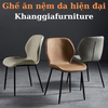 Ghế ăn nệm da hiện đại chân sắt: KG - E330