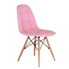 Ghế eames bọc nệm chân gỗ màu hồng JC - 168