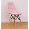 Ghế eames bọc nệm chân gỗ màu hồng JC - 168