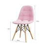 Ghế eames bọc nệm chân gỗ màu hồng JC - 168
