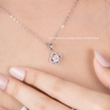 Dây chuyền bạc Việt Nam xi vàng trắng đính kim cương Moissanite Lucky Bloom