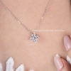 Dây chuyền bạc Việt Nam xi vàng trắng đính kim cương Moissanite Clover Shine
