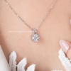 Dây chuyền bạc ta xi vàng trắng đính Kim Cương Moissanite tròn ổ đá cao