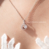 Dây chuyền bạc ta xi vàng trắng đính Kim Cương Moissanite hình nơ đính đá