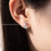Khuyên tai bạc Việt Nam xi vàng trắng đính full kim cương Moissanite Starlight Echo