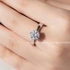 Nhẫn bạc Việt Nam xi vàng trắng đính kim cương Moissanite Solitaire Wish