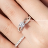 Nhẫn bạc ta xi vàng trắng đính Kim Cương Moissanite hình hồ điệp đính đá