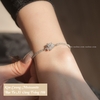 Lắc tay bạc Việt Nam xi vàng trắng đính Kim Cương Moissanite 5 li Snowflake