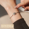 Lắc tay bạc Việt Nam xi vàng trắng đính Kim Cương Moissanite 8 li Clara