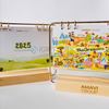 Lịch để bàn đế gỗ khắc logo SHIELD - AMAVI GROUP 
