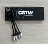 Cáp 3 In 1 Kiêm Móc Khoá - Khắc Logo Phát Sáng Logo Unios