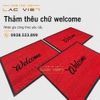 Thảm Xương Cá Thêu Logo, Thêu Chữ Welcome Theo Yêu Cầu