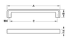 Tay Nắm Tủ 178mm H1386 Hafele - 110.34.666