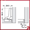 Bản Lề Lọt Lòng Không Giảm Chấn Metta A 110° Hafele - 311.01.079