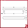Tay Nắm Tủ 182mm H2110 Hafele-106.70.091