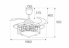 AS191 - Quạt trần cánh xếp  đèn Led AS191