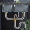 Bộ xả bồn rửa chén inox 2 ngăn ống xả bằng inox