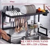 Kệ chén cao cấp inox phủ nano 850x320x520mm