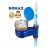 DN15-lắp đứng - Đồng hồ nước sạch sinh hoạt dẫn động từ DN15 - răng 21mm - có hiệu chuẩn - Komax Hàn Quốc