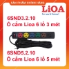 Ổ cắm điện LiOA 6 lỗ đa năng 3 chấu dây 2 lõi kéo dài 3 mét và 5 mét - chính hãng