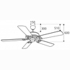 Quạt trần F62-ORB cánh gỗ