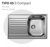 513442 - Chậu Rửa Chén Blanco TIPO 45S Compact Chrome - 513442