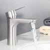 Vòi lavabo nóng lạnh inox mờ 304