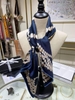 Khăn lụa vuông 90x90cm viền cuộn - Họa tiết xích