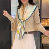 Khăn lụa vuông 90x90cm - Mẫu hoa thanh lịch