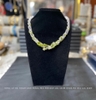 MS12 - Vòng cổ thạch anh trắng mix peridot xoắn 3 sợi
