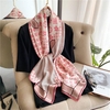 Khăn lụa 110cm họa tiết chữ hồng