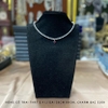 MS31 - Vòng cổ ngọc trai charm pha lê hồng tím bọc khung bạc
