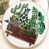 Set thêu hiện đại mẫu xương rồng