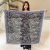 Khăn lụa 110cm họa tiết hoa hồng đen