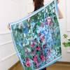 Khăn lụa vuông 90x90cm - Khăn họa tiết hoa thanh lịch