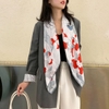 Khăn lụa vuông 90x90cm - Mẫu hoa thanh lịch