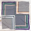 Khăn lụa vuông 90x90cm viền cuộn - mẫu kẻ basic
