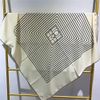 Khăn lụa vuông 90x90cm viền cuộn - kẻ đen trắng