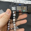 Vòng cổ trai thật 9 li tone xám mix ngọc lam trắng dài 51cm khóa bạc