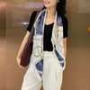 Khăn lụa vuông 90x90cm - Khăn họa tiết xích