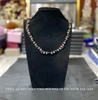 MS67 - Vòng cổ hạt thủy tinh xám khói mix pha lê