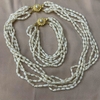 MS155 -  Set vòng cổ và vòng tay trai gạo nhiều sợi
