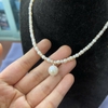 MS179 -  Vòng cổ ngọc trai mặt giọt nước trắng